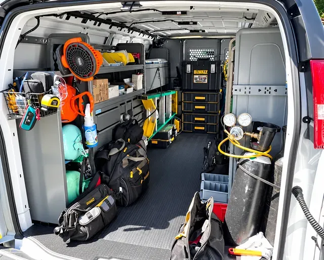 HiLo HVAC technician servicing air conditioning unit
