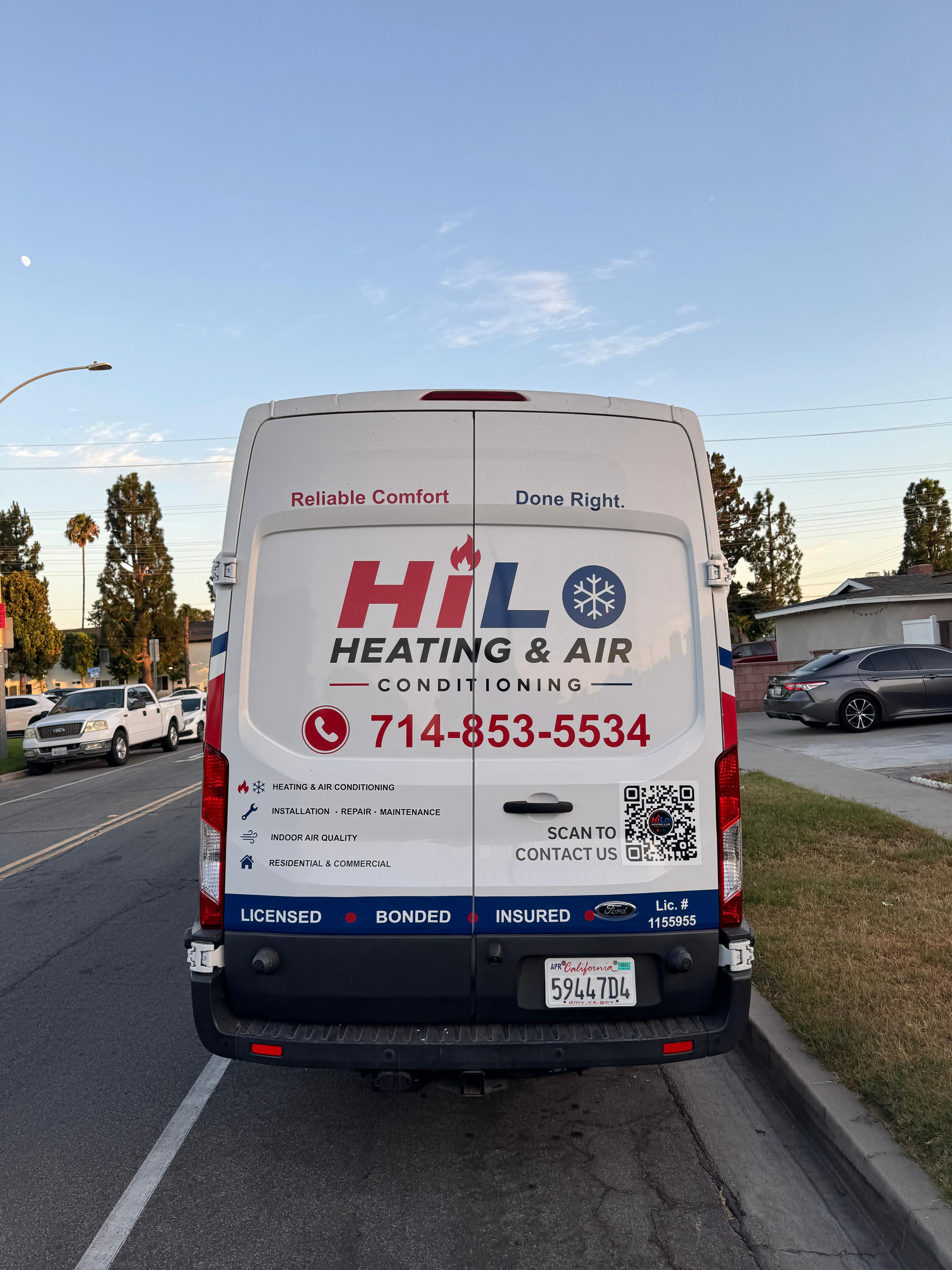 HiLo Heating and Air service van side view